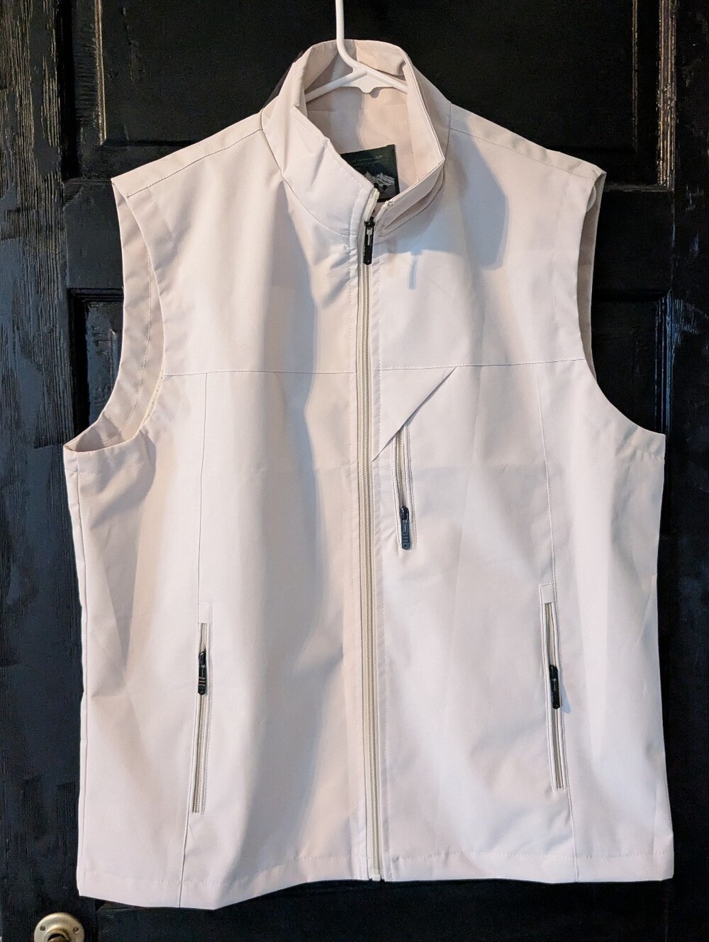 Men's White And Black Softshell Zip Vest - Lightweight Outdoor Layer